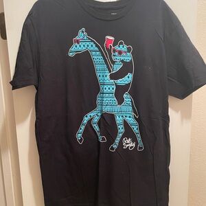 Riot Society Black Tee with Blue Graphic